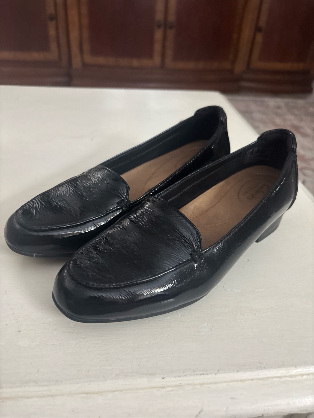 Clarks Black Patent Leather Women's Loafers